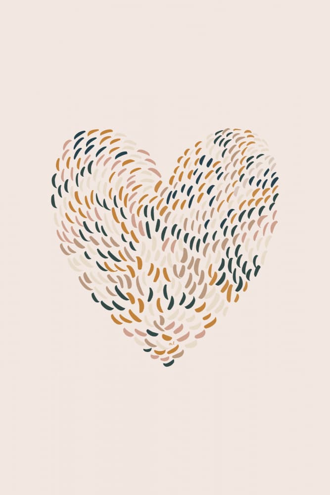 Organic Heart Strokes by Menina Lisboa — canvas wall art