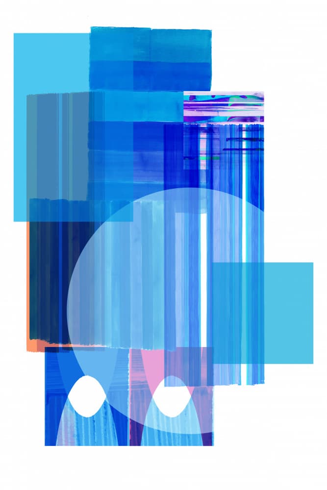 Blue Geometric Layers by cartissi — canvas wall art
