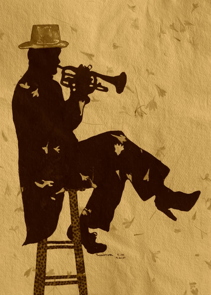 Soulful Trumpeter Silhouette by Santhosh ch — canvas wall art