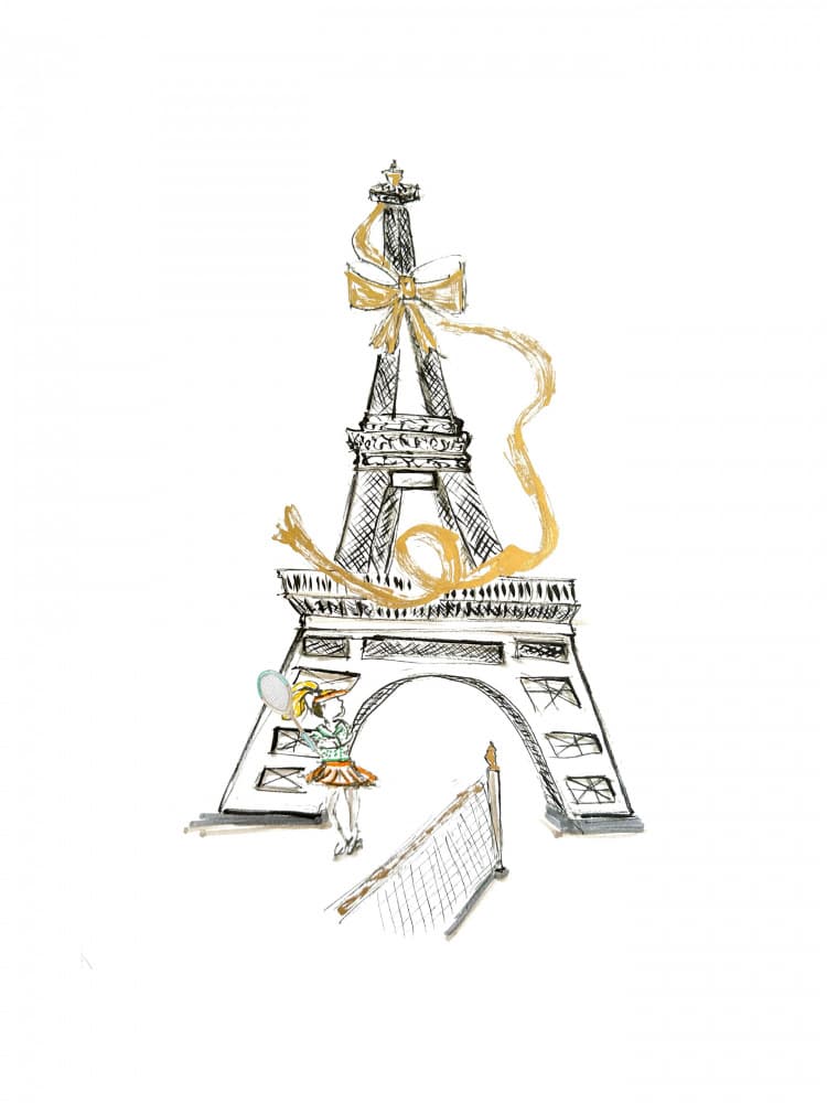 Eiffel Tower Tennis Girl by Breanna Megan Studio — canvas wall art