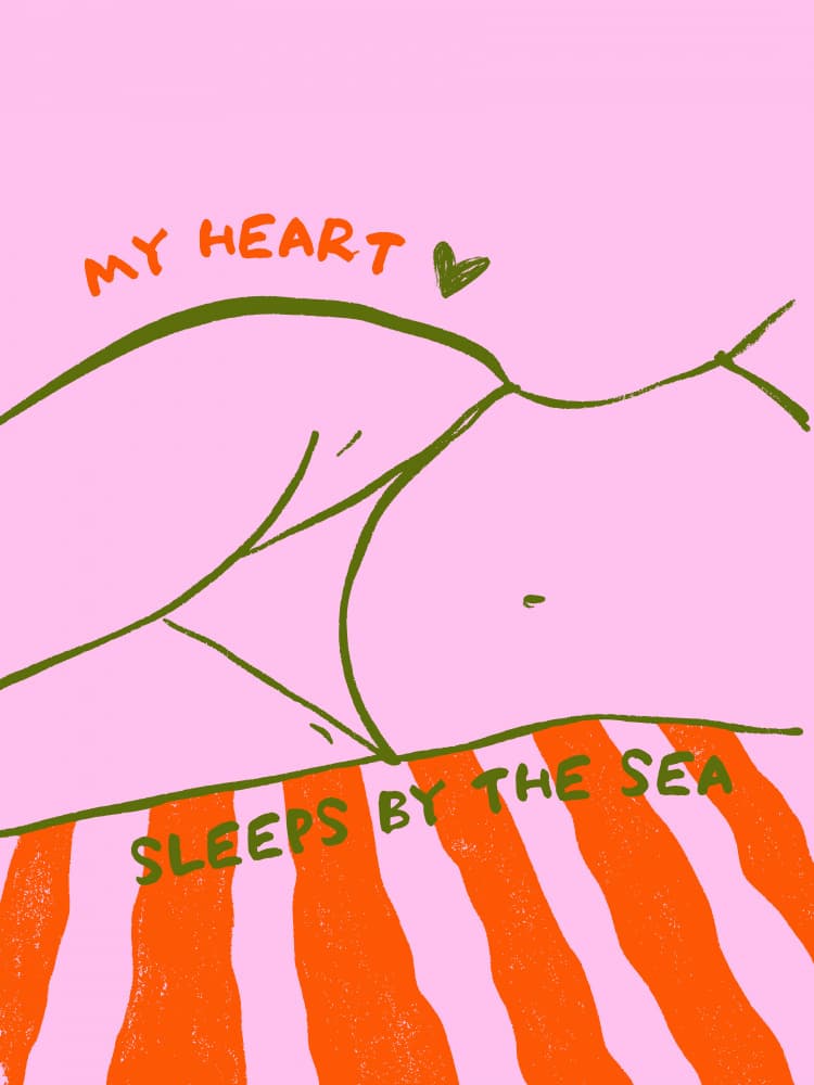 Heart Sleeps By The Sea by Ohkimiko — canvas wall art