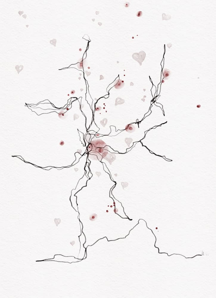 Entwined Lines Hearts by Ankie Kooi — canvas wall art