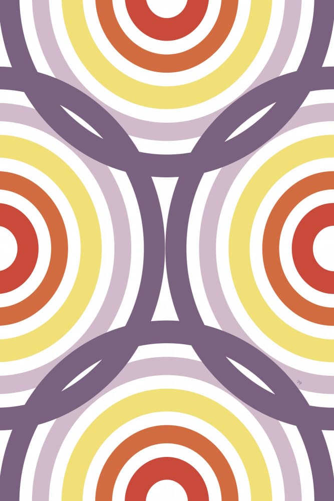 Vibrant Concentric Circles by Martina — canvas wall art