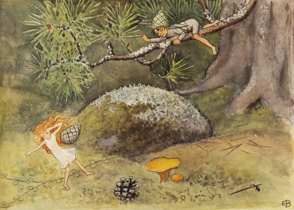 Solägget Kottarna(1932) by Elsa Beskow — canvas wall art