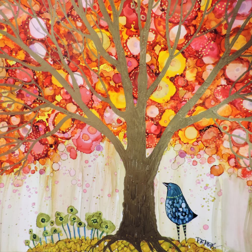 Colorful Tree Bird by Sylvie Demers — canvas wall art