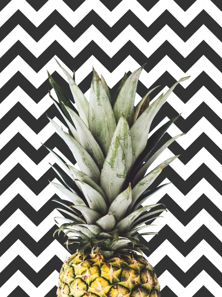 Tropical Chevron Pineapple by Vitor Costa — canvas wall art