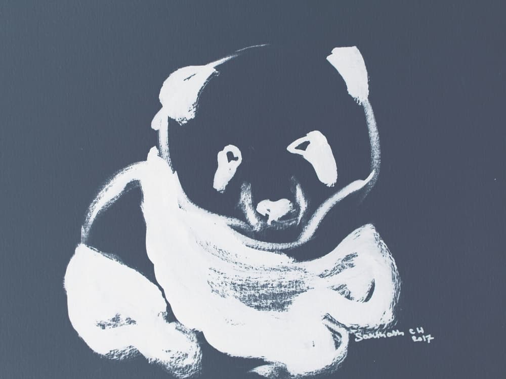 Cute Baby Panda by Santhosh ch — canvas wall art