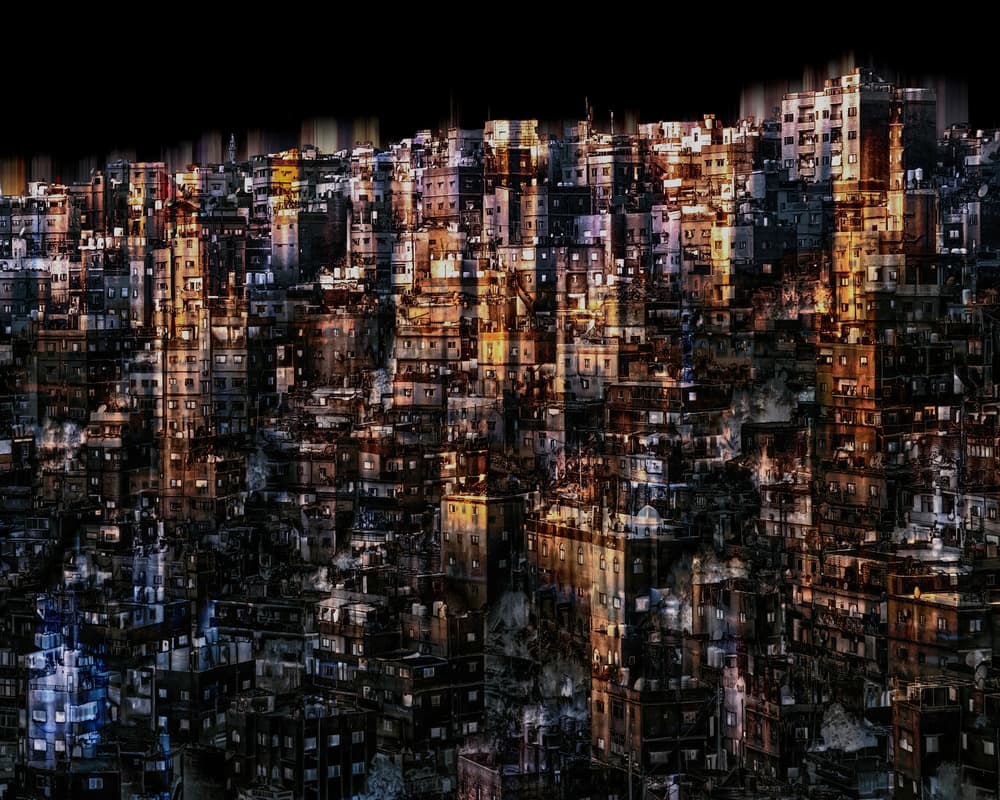 Dense City Glow by Ibrahim Nabeel — canvas wall art