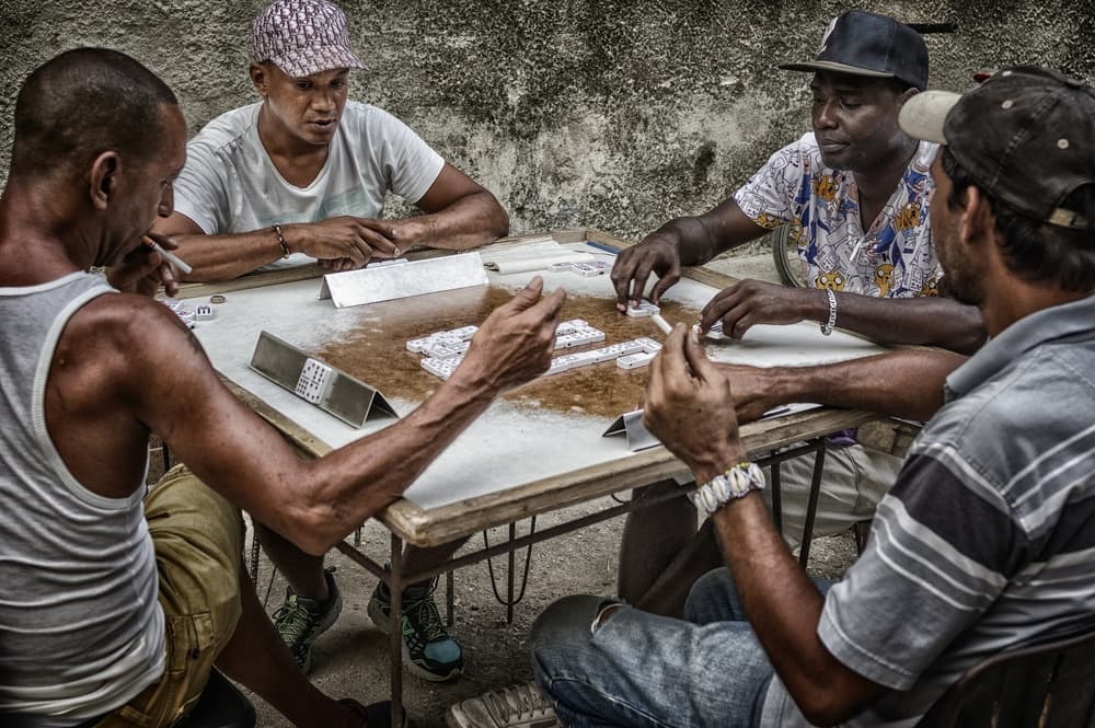 Street Domino Players by Pavol Stranak — canvas wall art