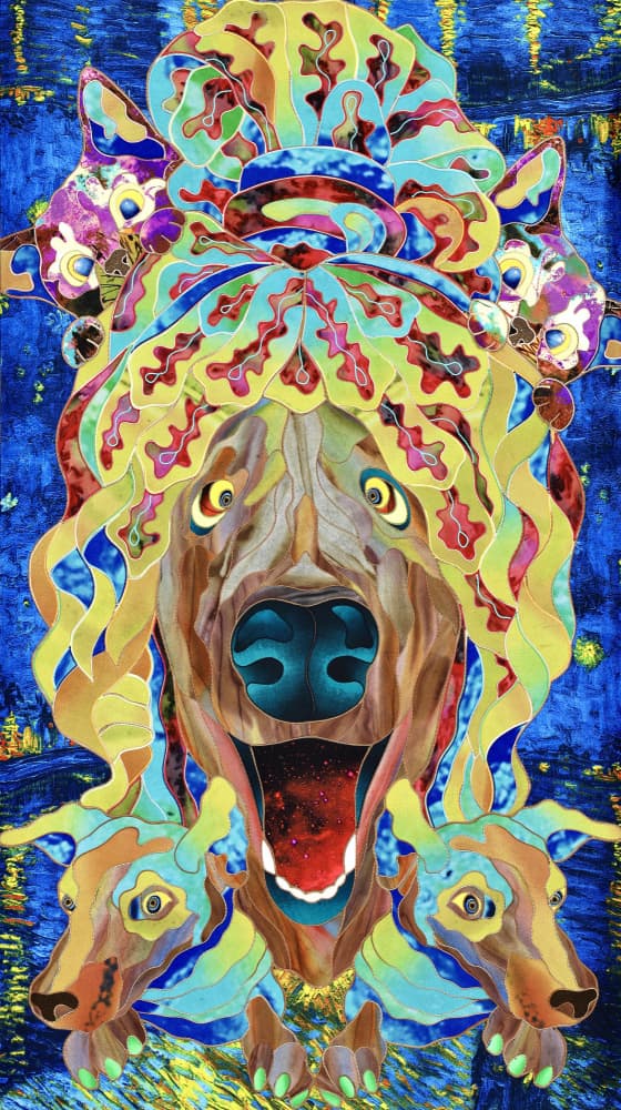 Colorful Mosaic Dog by Kostyantin Malginov — canvas wall art