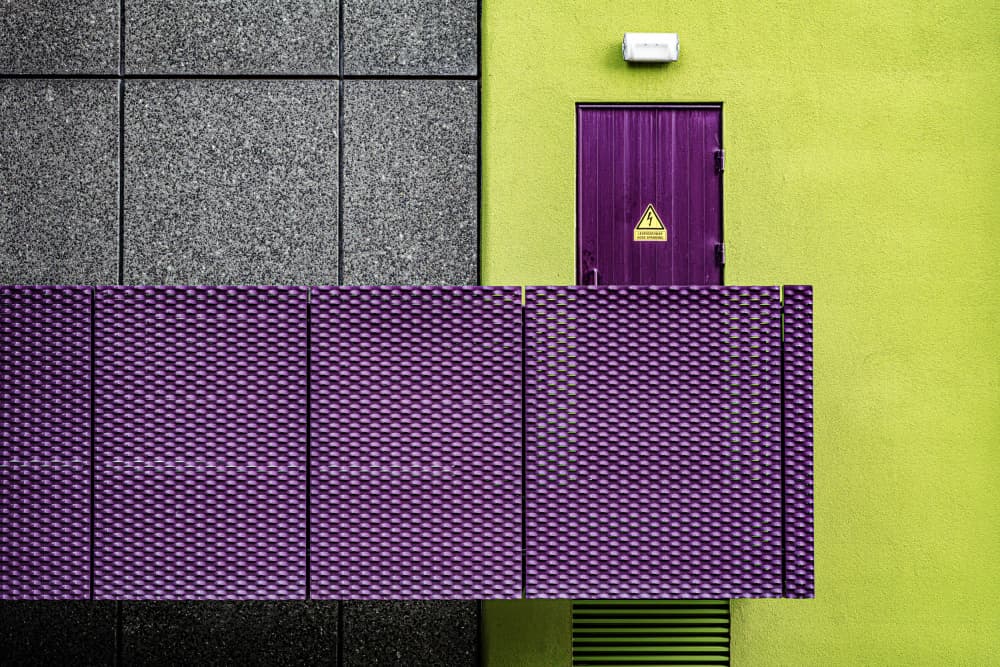 Vibrant Architectural Contrast by Linda Wride — canvas wall art