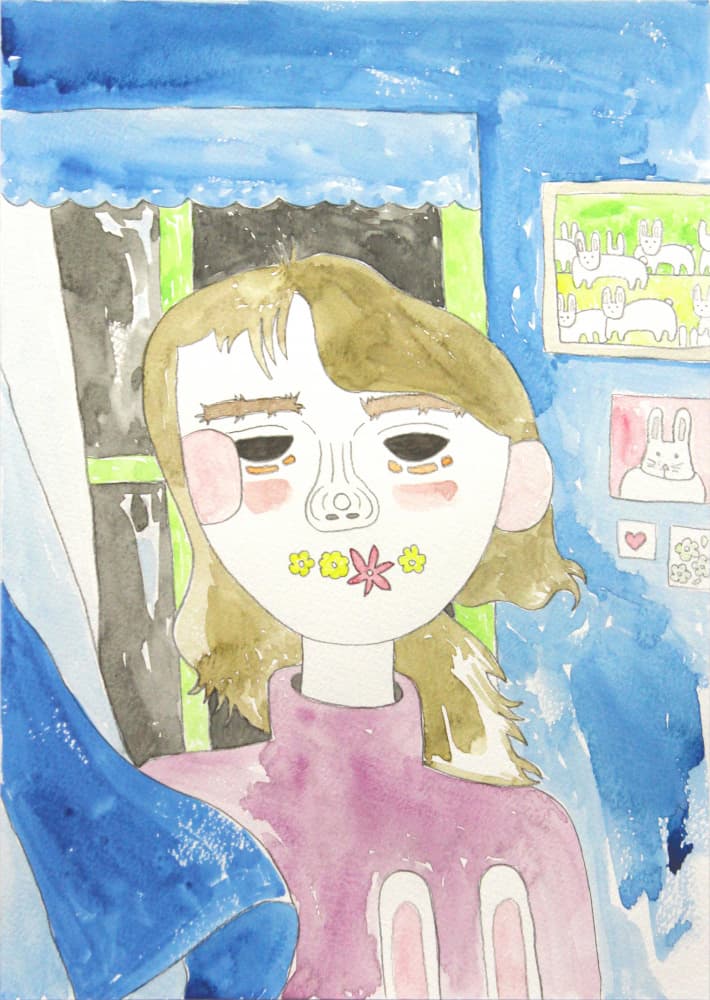 Dreamy Girl With Flowers by Fedele Frost — canvas wall art