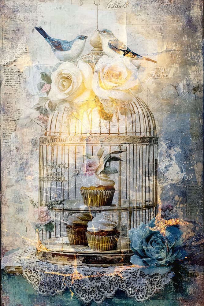 Dreamy Birdcage Delights by Rafal Kulik — canvas wall art