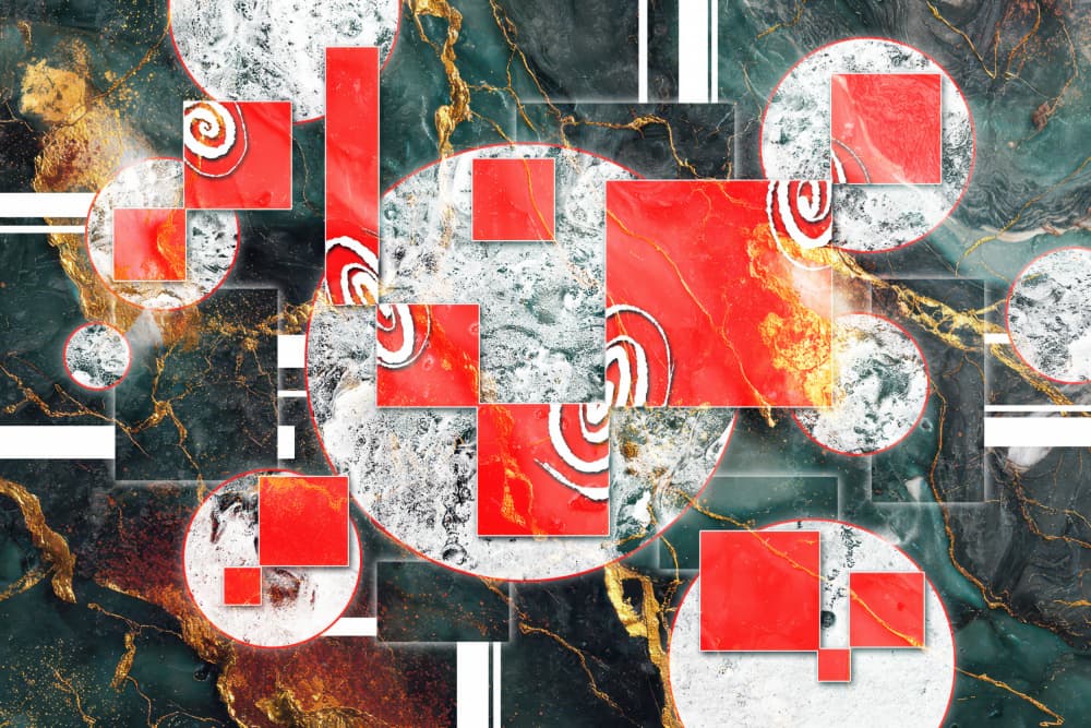 Modern Marble Geometry by Rafal Kulik — canvas wall art