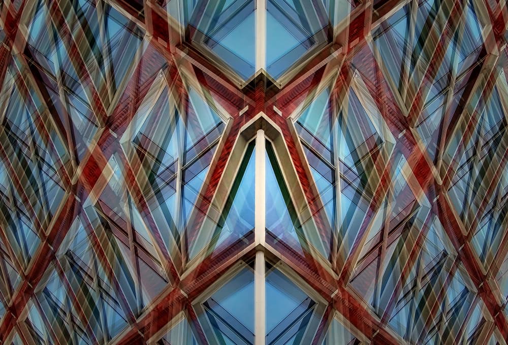 Geometric Building Facade by Henk van Maastricht — canvas wall art