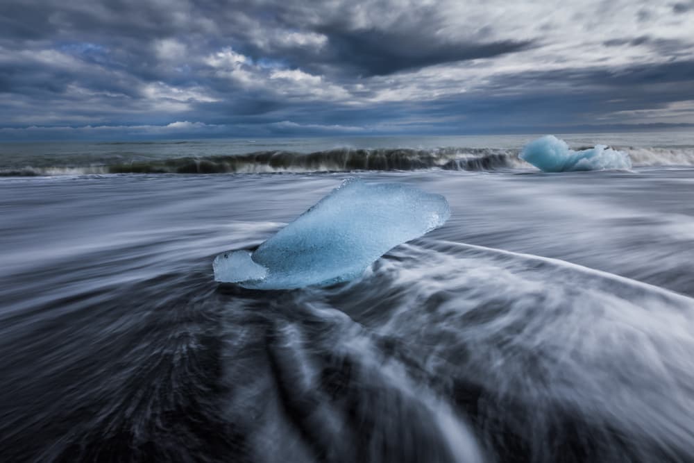 Blue Ice Beach Flow by Irene Wu — canvas wall art