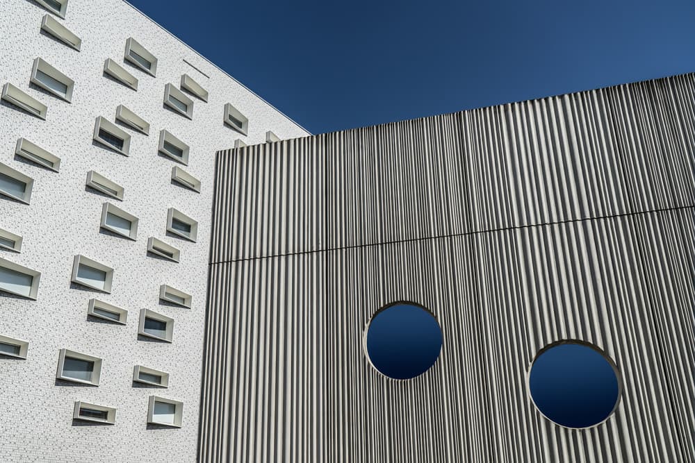 Modern Architectural Contrast by Luc Vangindertael (laGrange) — canvas wall art