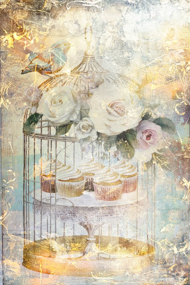 Vintage Rose Cupcakes by Rafal Kulik — canvas wall art