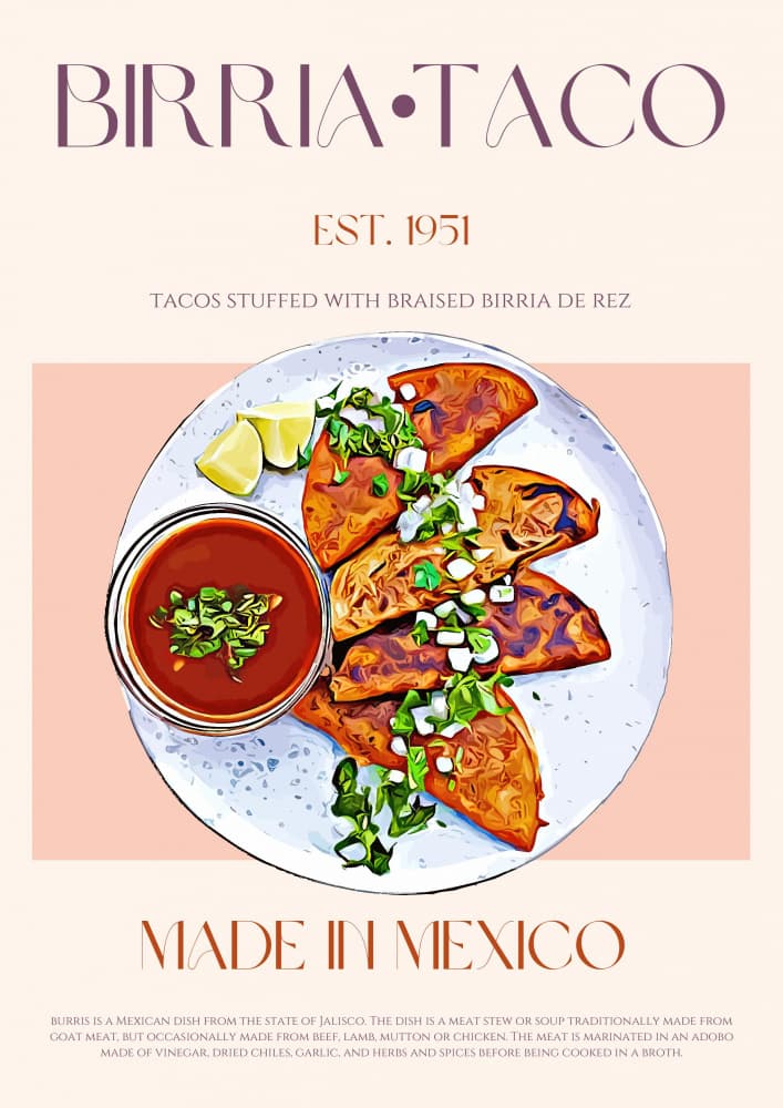Authentic Birria Tacos by Nazma Khokhar — canvas wall art
