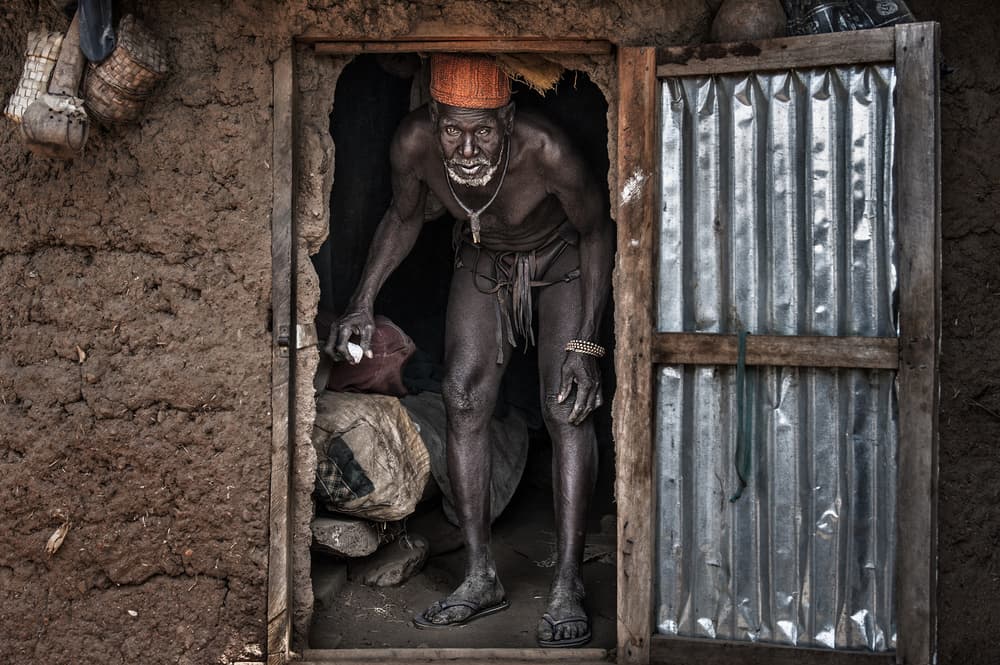 Tribal Elder Portrait by Joxe Inazio Kuesta Garmendia — canvas wall art