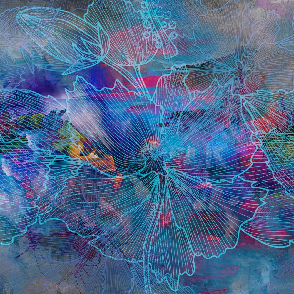 Ethereal Blue Blooms by Pelin Atilla — canvas wall art