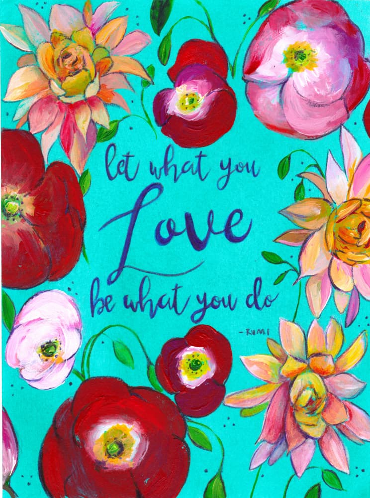 Rumi Love Flowers by Christine Lindstrom — canvas wall art