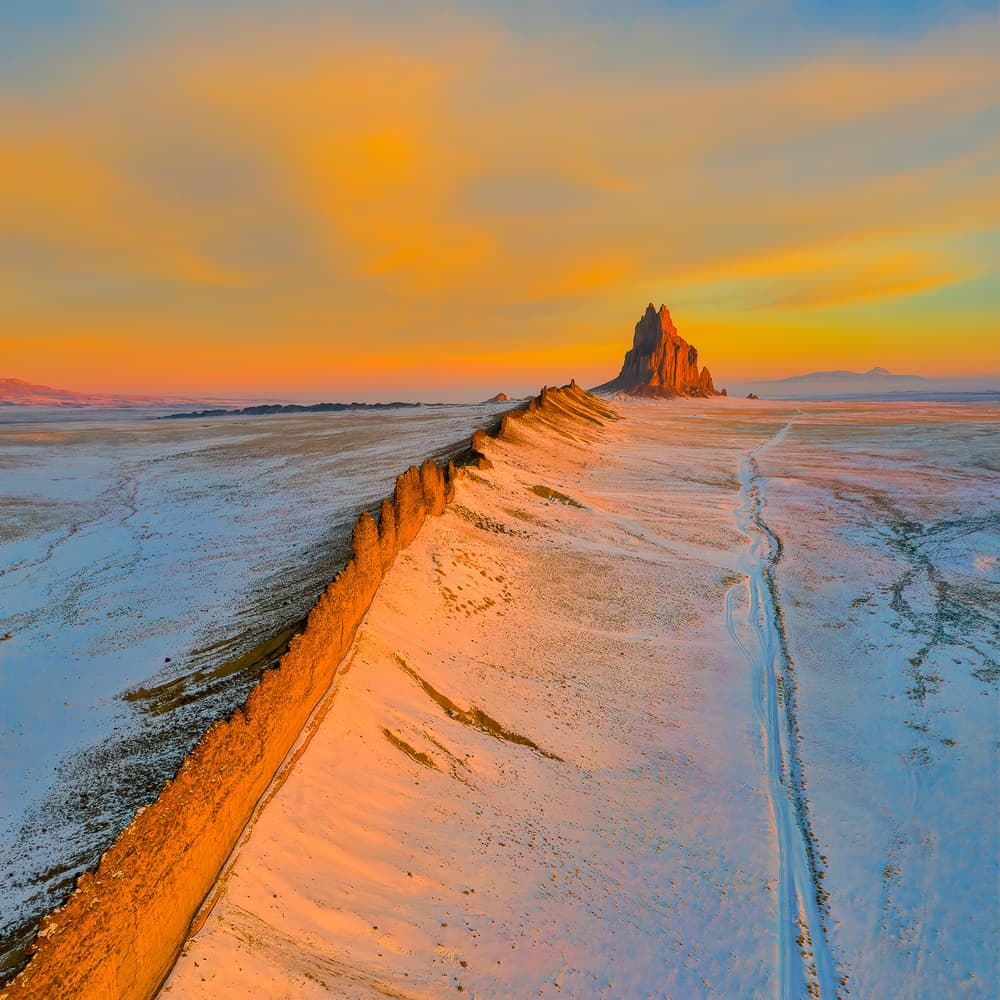 Sunrise Desert Mountain by John Fan — canvas wall art