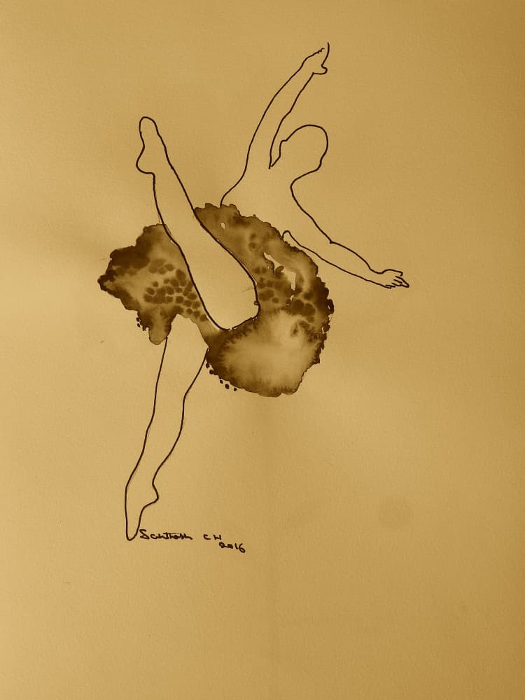 Elegant Ballet Sketch by Santhosh ch — canvas wall art