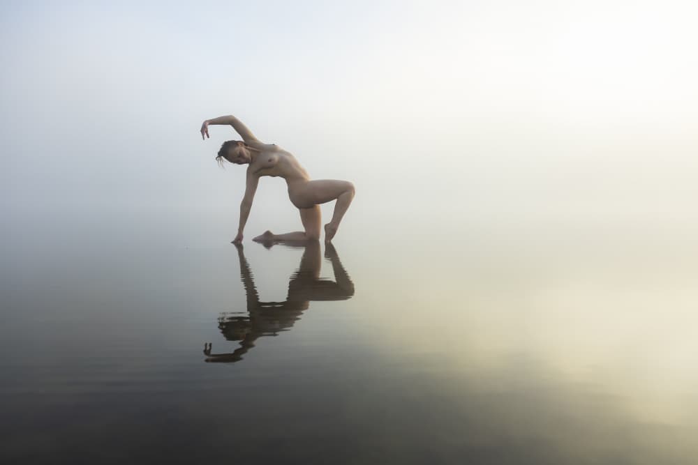 Nude Dancer Reflection by Leszek Paradowski — canvas wall art
