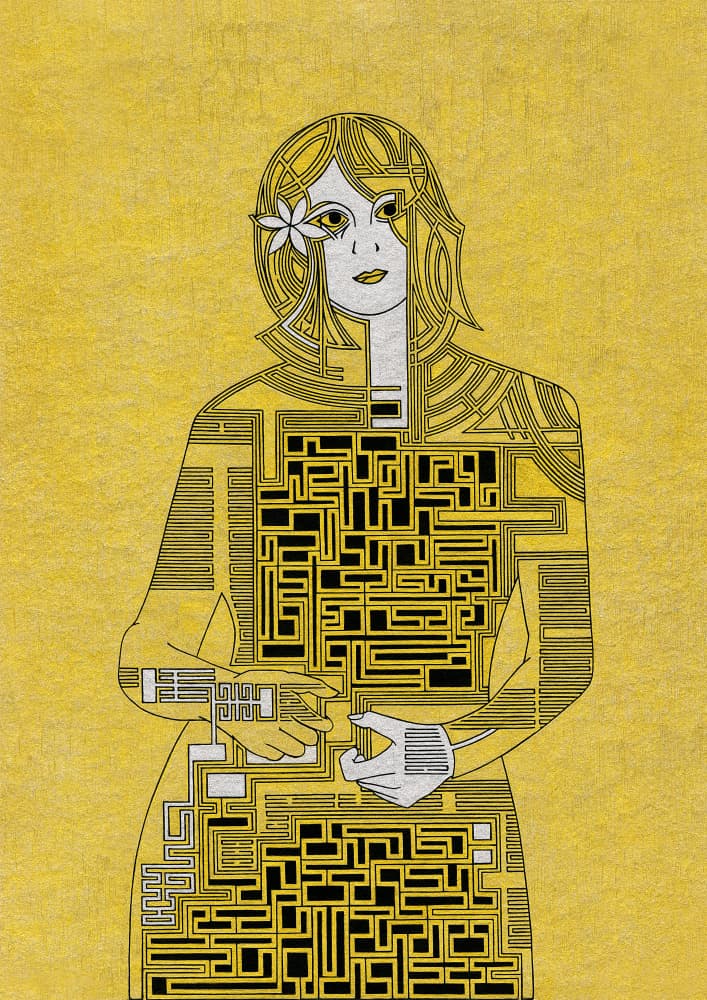 Cybernetic Woman Portrait by Iona Gilburt — canvas wall art