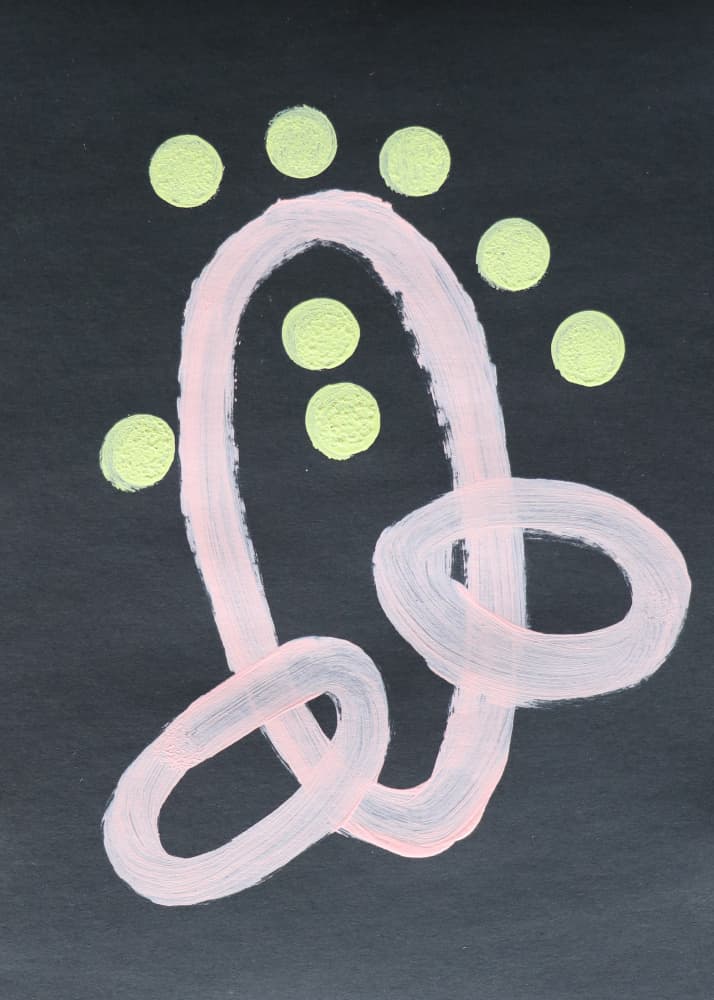 Pink Green Abstract Loops by Santhosh ch — canvas wall art