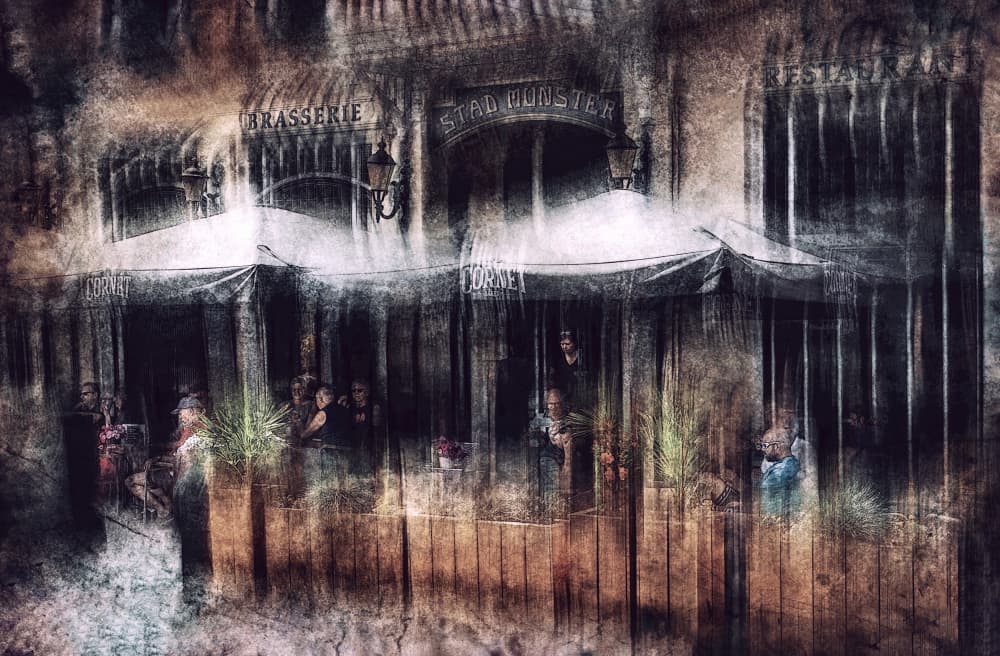 Moody European Brasserie Scene by Jan van der Linden — canvas wall art
