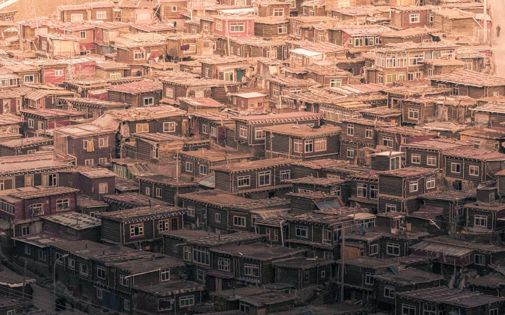 Ancient Hillside Village by qiye — canvas wall art