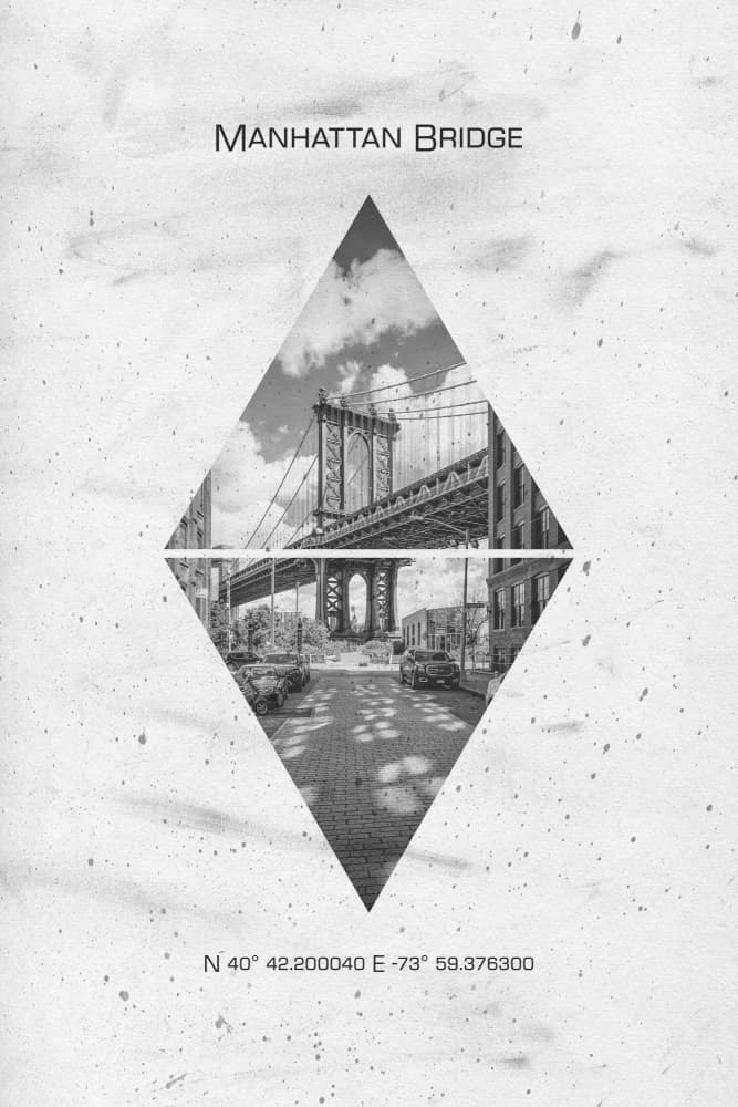 Manhattan Bridge Geometry by Melanie Viola — canvas wall art