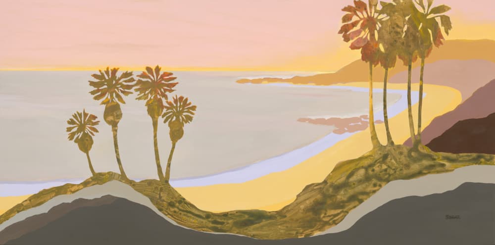 Serene Palm Beach by Angela Seear — canvas wall art