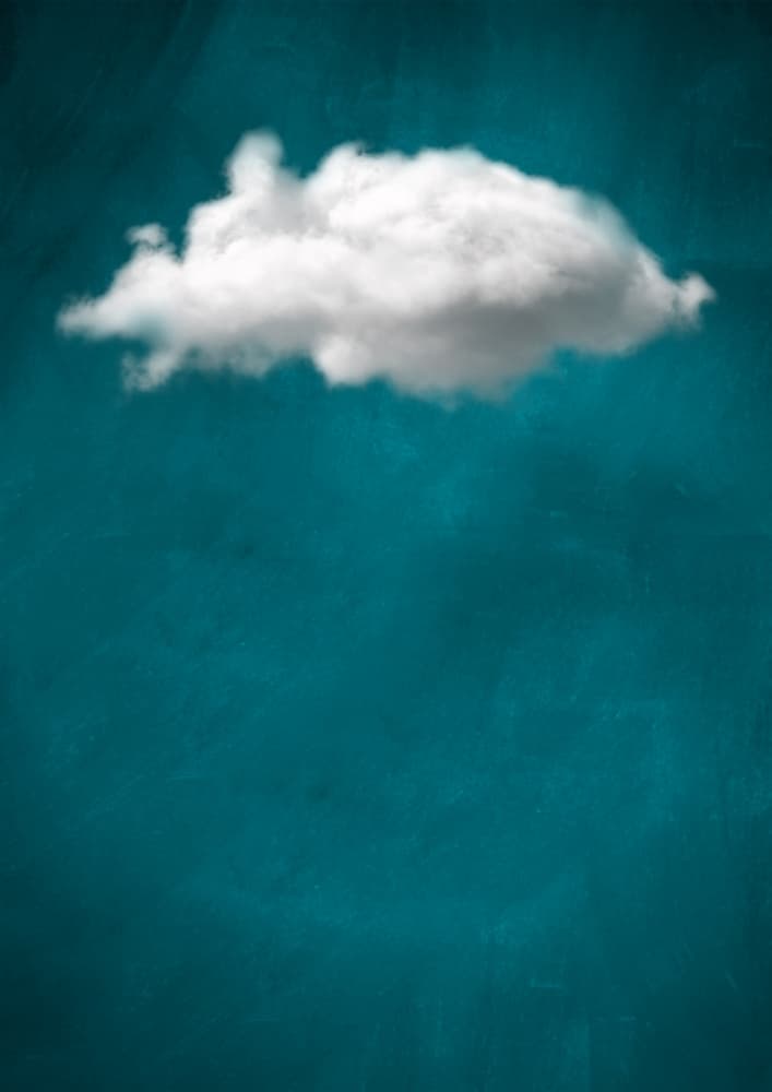 White Cloud Teal Sky by Aureous — canvas wall art