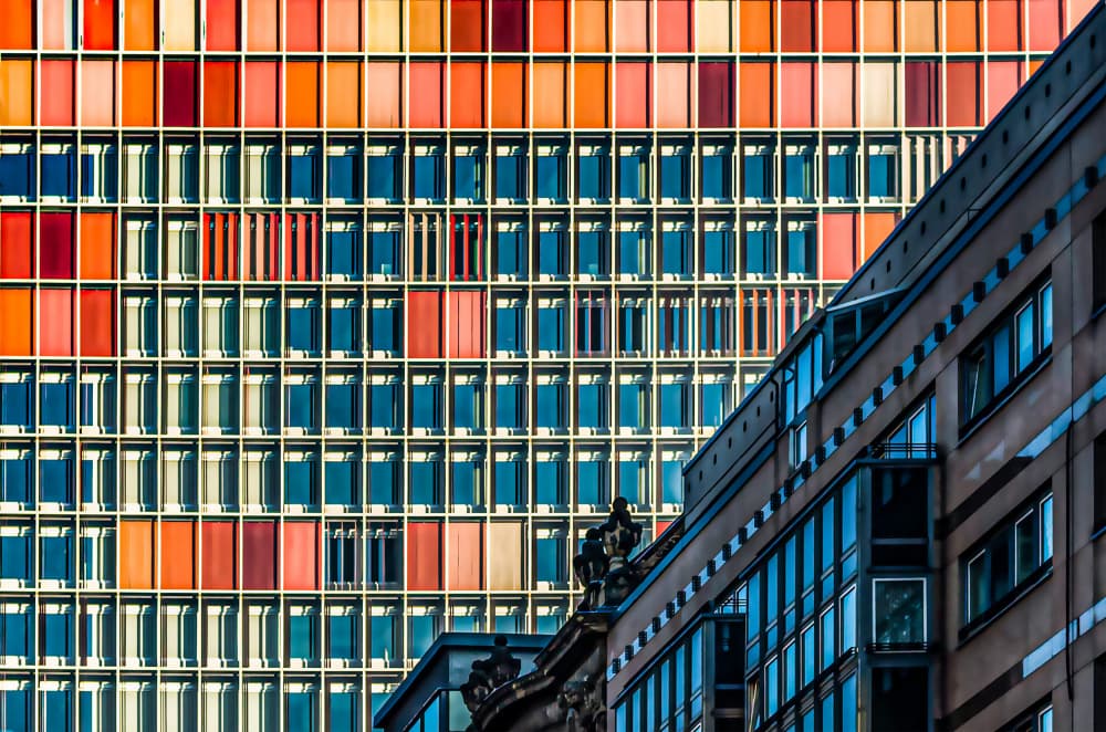 Colorful City Geometry by Stephan Rückert — canvas wall art