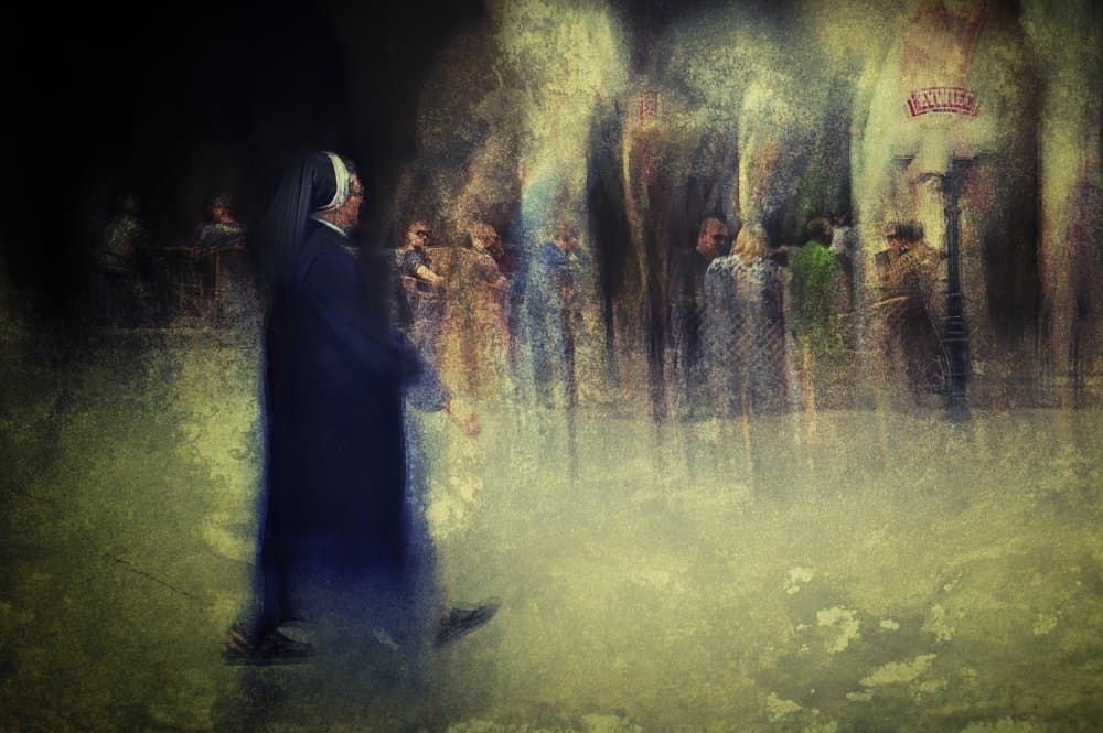 Nun Walking Into Light by Jan van der Linden — canvas wall art