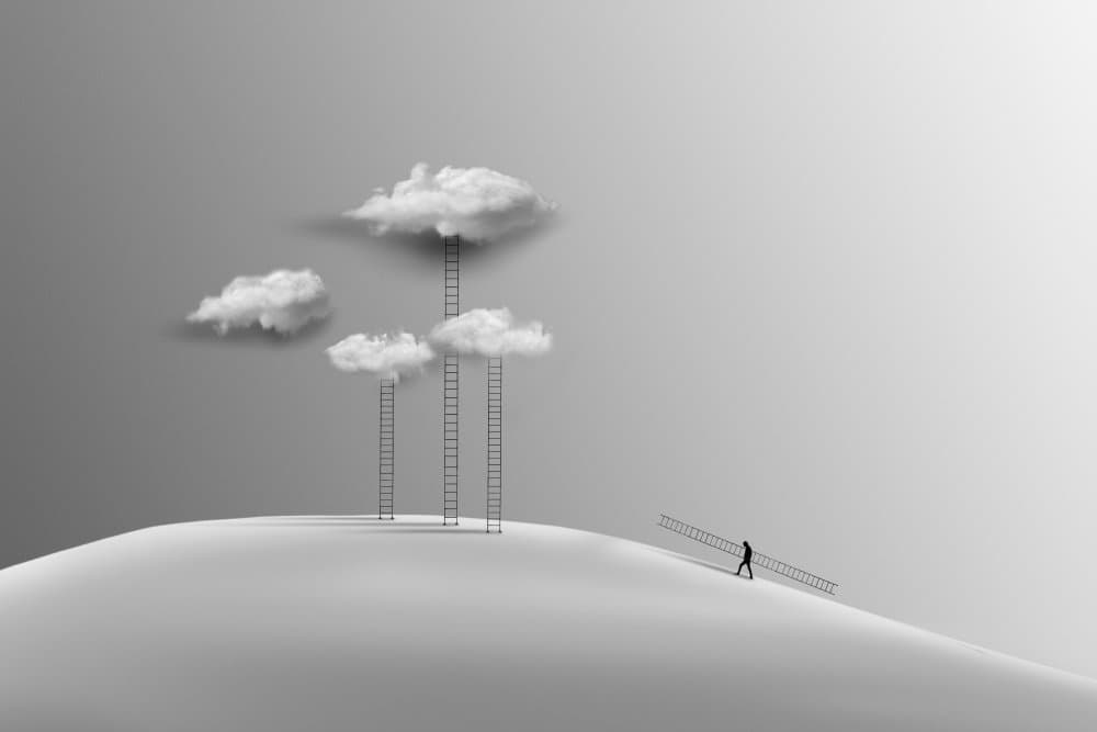 Ladder to Clouds by Hadi Malijani (Malenjani) — canvas wall art
