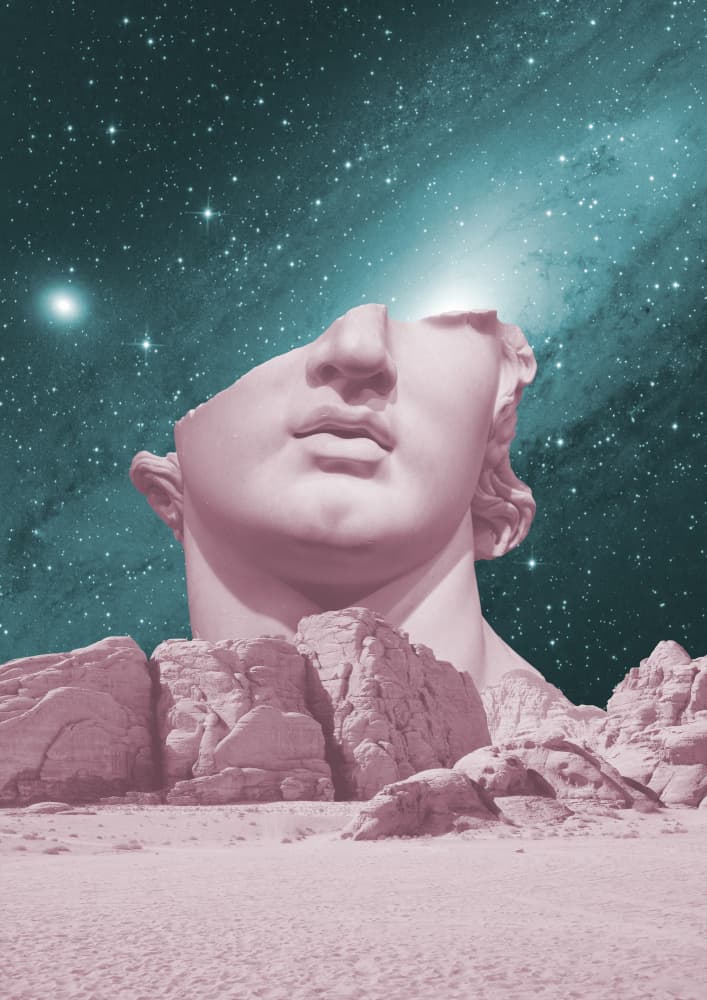 Ancient Cosmic Head by Talitha McQueen — canvas wall art