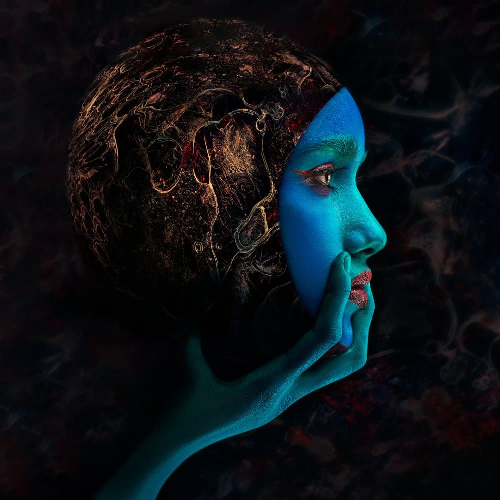 Mysterious Blue Profile by Ivan Kovalev — canvas wall art
