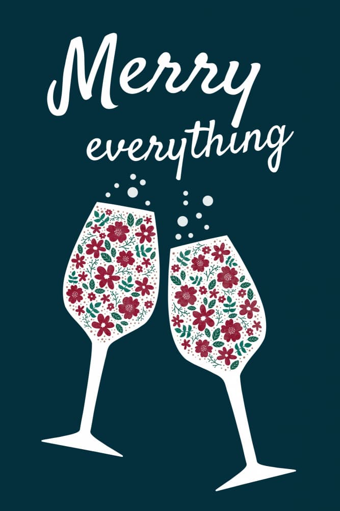 Merry Everything Floral Toast by EMELIEmaria — canvas wall art