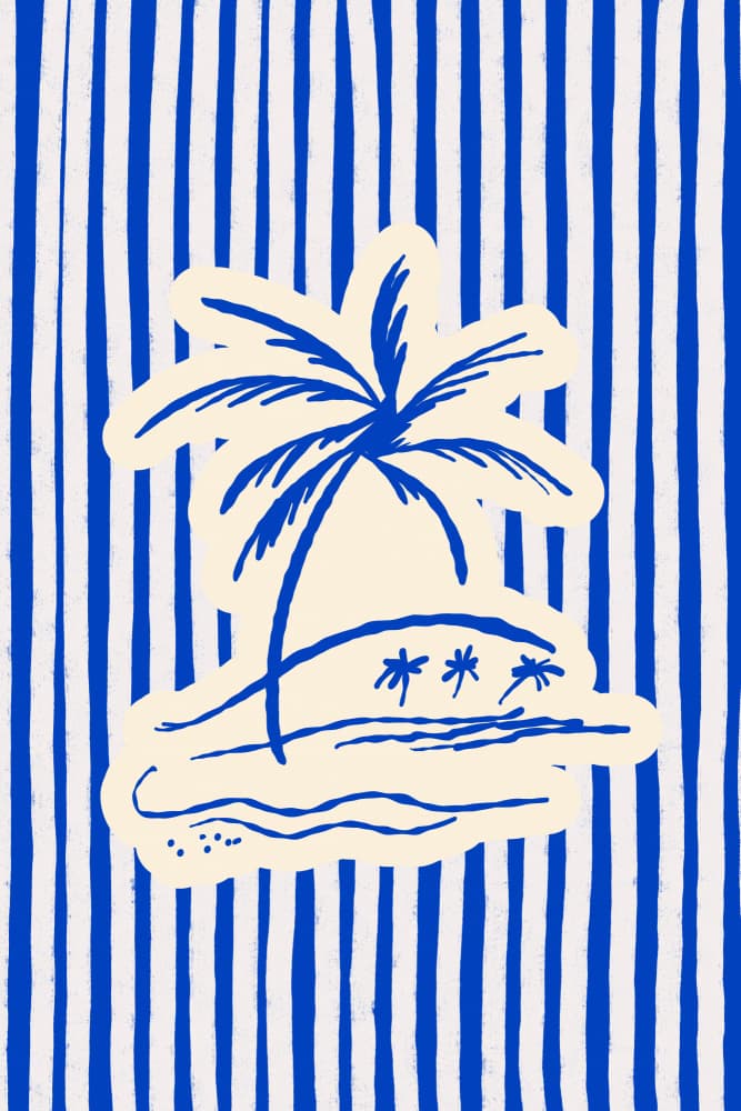 Tropical Island Palm by Treechild — canvas wall art