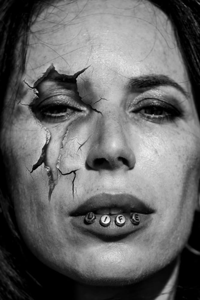 Cracked Life Portrait by Bogdan Bouşcă — canvas wall art