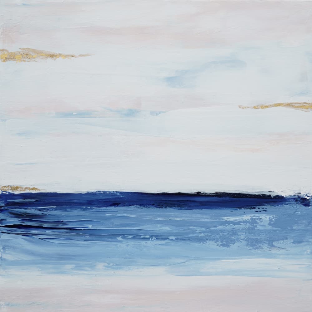 Blue Gold Horizon by Françoise Wattré — canvas wall art
