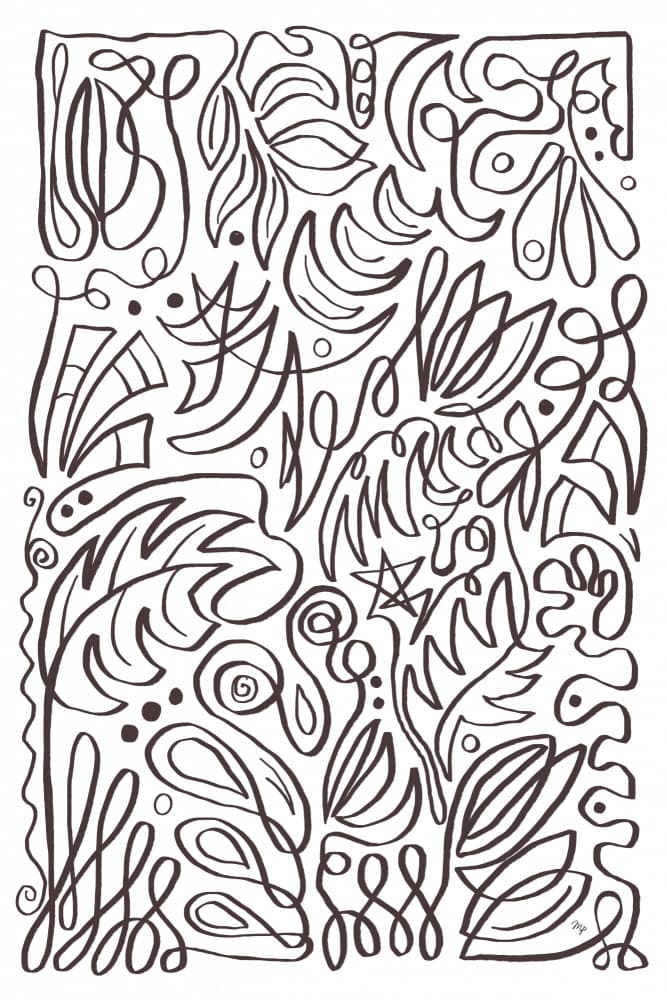 Flowing Organic Lines by Martina — canvas wall art