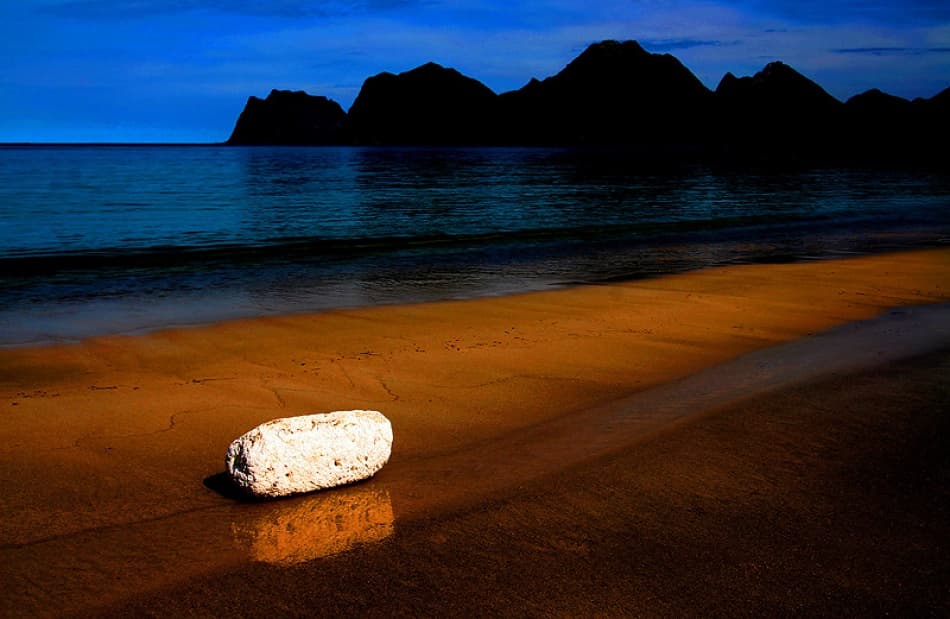 Twilight Beach Stone by Bror Johansson — canvas wall art