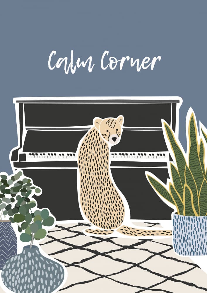 Calm Corner Cheetah by Sarah Manovski — canvas wall art