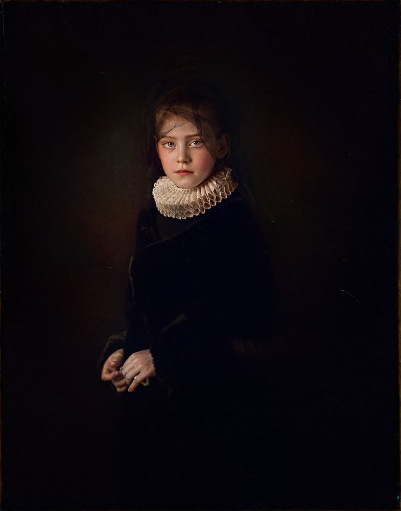 Girl with Ruff Collar by Svetlana Melik-Nubarova — canvas wall art