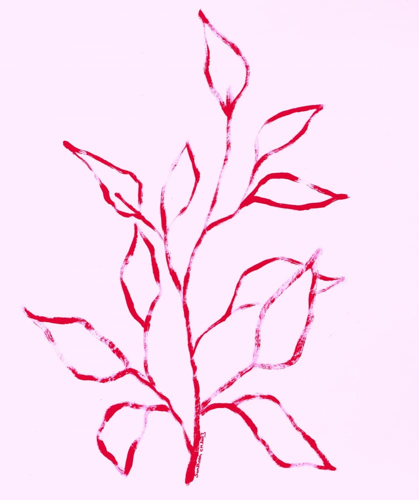 Red Line Botanical by Santhosh ch — canvas wall art